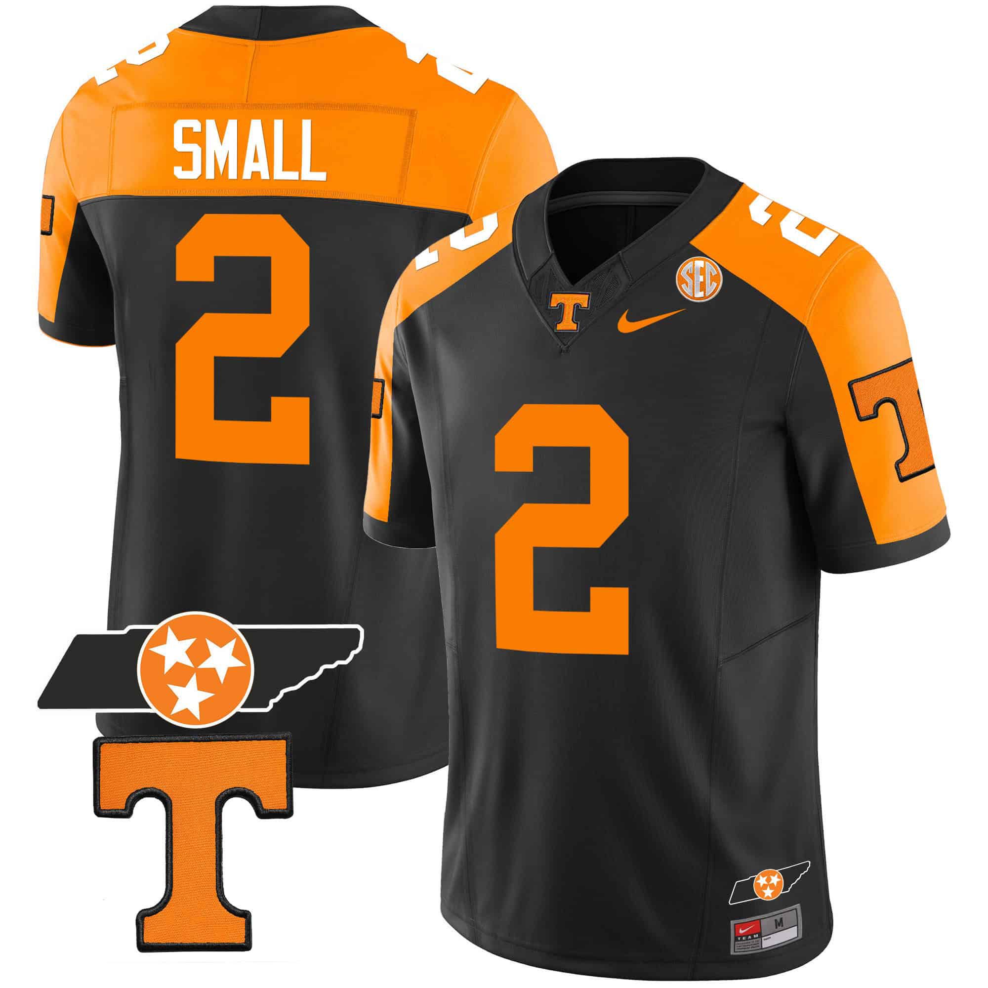 Men Tennessee Volunteers #2 Small Black 2024 Nike Checkerboard & Alternate NCAA Jersey style 2->indianapolis colts->NFL Jersey
